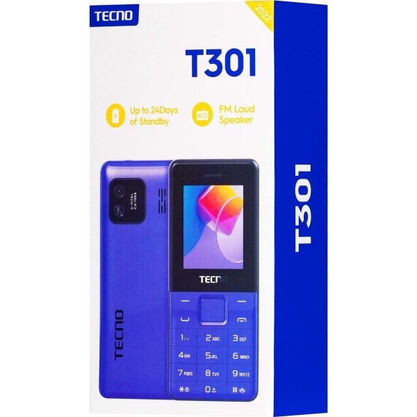 Мобiльний телефон Tecno T301 Dual Sim Deep Blue (4895180778681)